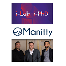 Logo iLab, logo Manitty et photo des co-créateurs de Manitty